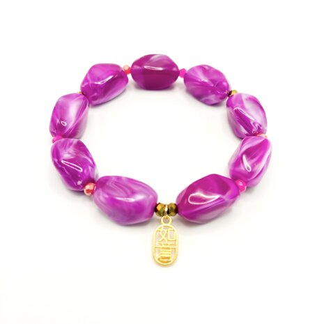 Zomerse statement armband paars