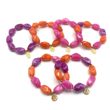 Zomerse statement armband oranje