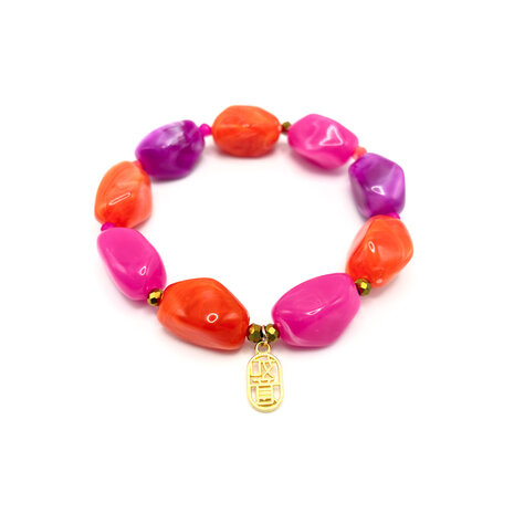 Zomerse statement armband multicolour
