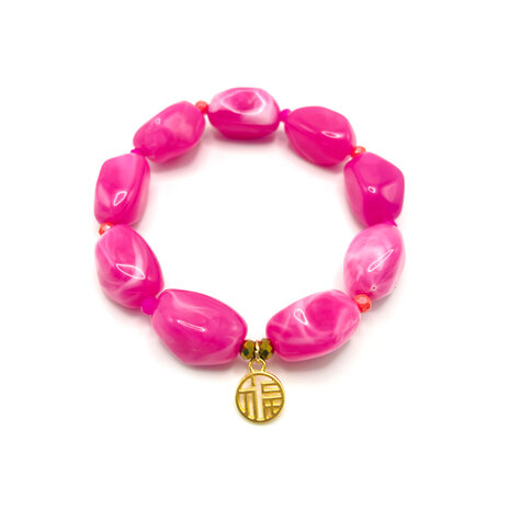 Zomerse statement armband roze