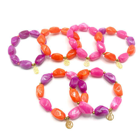 Zomerse statement armband roze