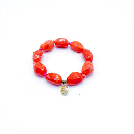 Zomerse statement armband oranje