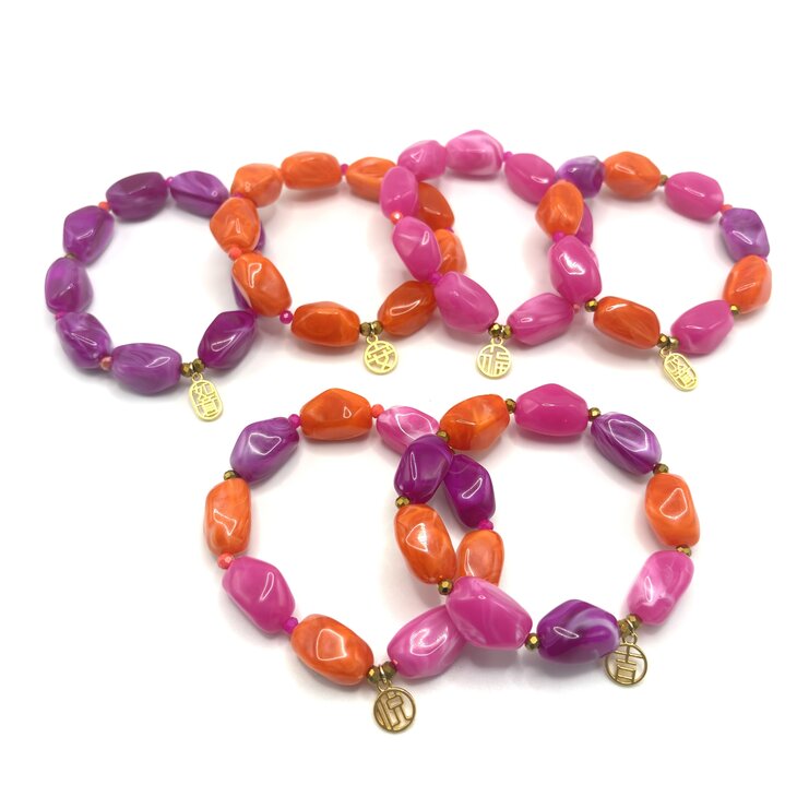 Zomerse statement armband oranje