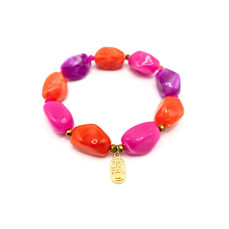 Zomerse statement armband roze