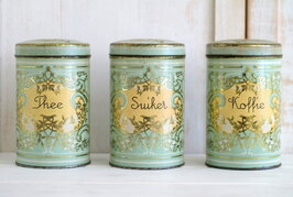 Set van 3 voorraadbussen Koffie, Suiker en Thee  *Verkocht*